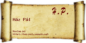 Ház Pál névjegykártya